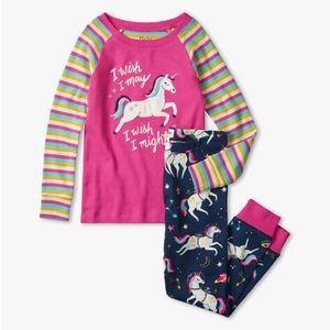 NWT long sleeve, Space Unicorns Glow in the Dark Applique Pajamas. Size 6 and 8.